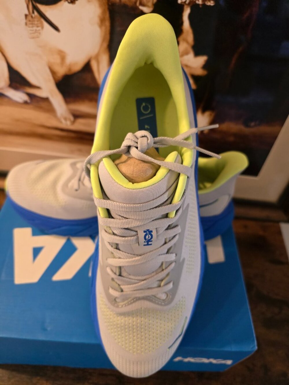 HOKA ONE ONE Arahi 7 Mens 10.5 US 2E WIDE Running Walking Shoes Blue / Grey NEW